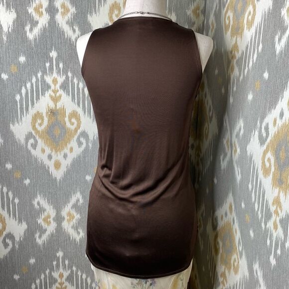 Ralph Lauren Collection Brown Sleeveless Knit Fringe Drape Top - Picture 12 of 16